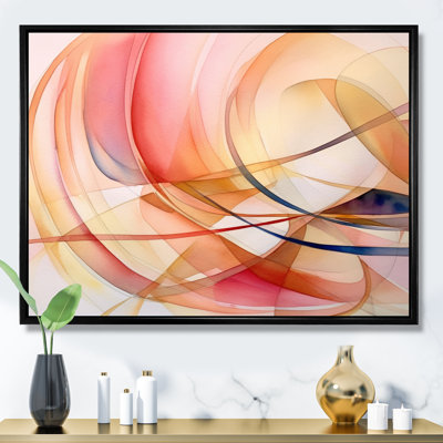 «Peach and Yellow Minimalist Harmony III - Minimalisme», art mural sur toile