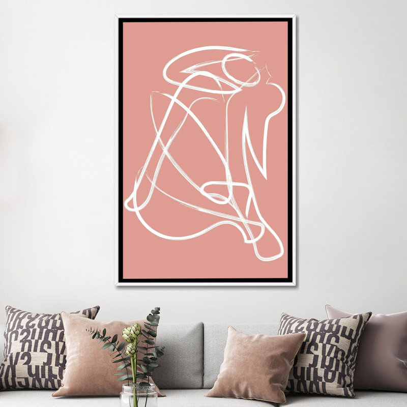 « Silhouette rose » par Mambo art studio-impression, Pas de tapis, H 60 po x l 40po x P 1,5 po, Toile blanche encadrée