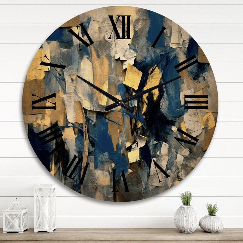 Horloge murale en bois massif Nerys, Très grand