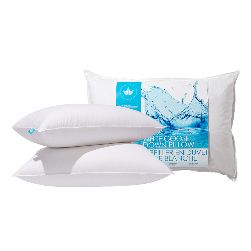 White Goose Down Pillow, Standard, Firm