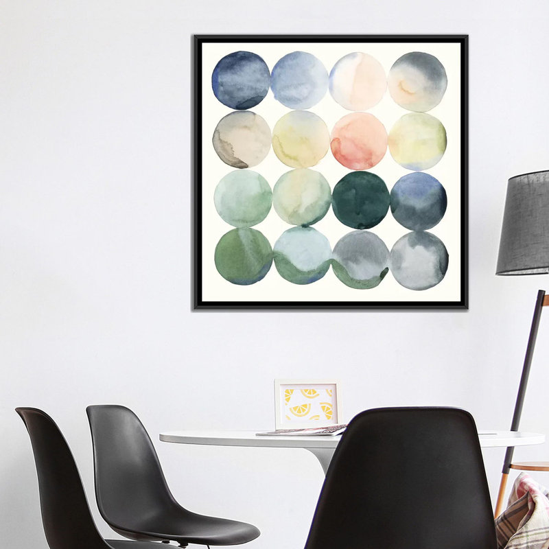 «Pastel Hoops I» par Grace Popp - Impression sur toile tendue sur châssis, H 18 po x l 18 po x P 1,5 po, Toile encadrée noire