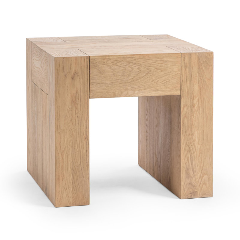 Solid Wood Sled End Table, Coastal Haven