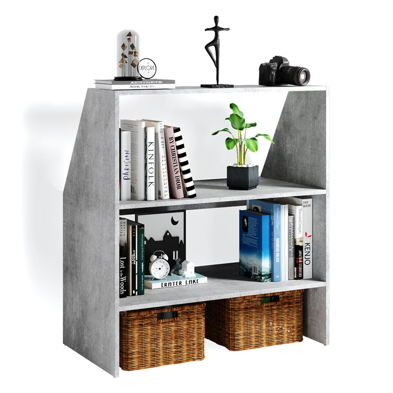 Bixente 90 cm W Shelving Unit, Concrete