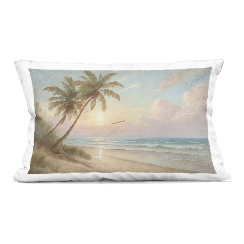 Coussin décoratif Sunset View Beach Palms, Sunset View Beach Palms