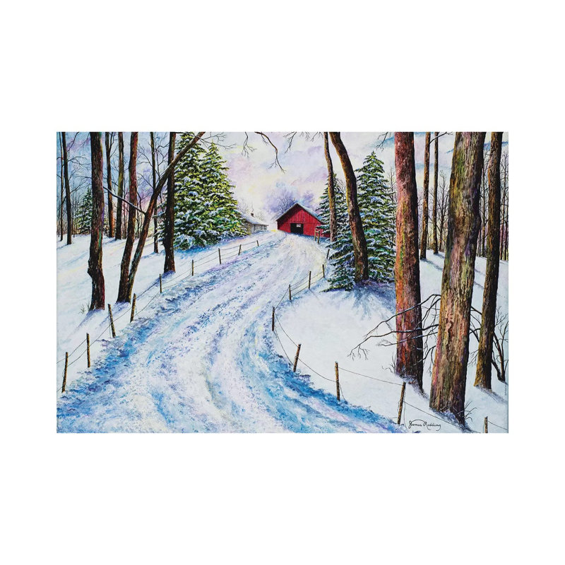 «Winter's Glow» par James Redding - peinture sur toile tendue, H 18 po x l 26 po x P 1,5 po
