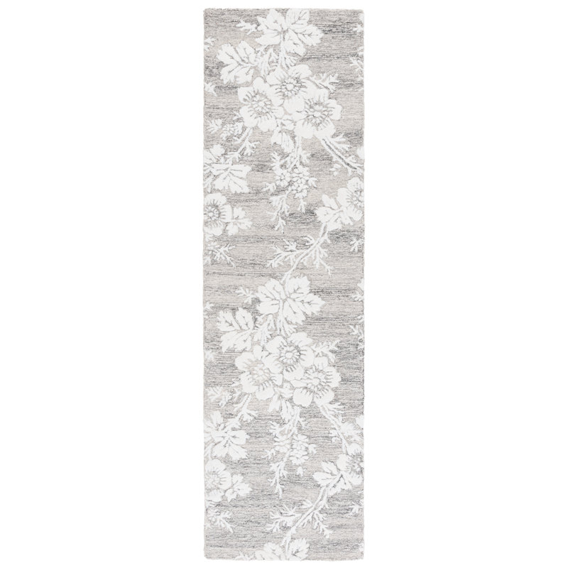 Panayiota Hand Tufted Wool, Viscose Floral Rug, Runner 2'3" x 8'