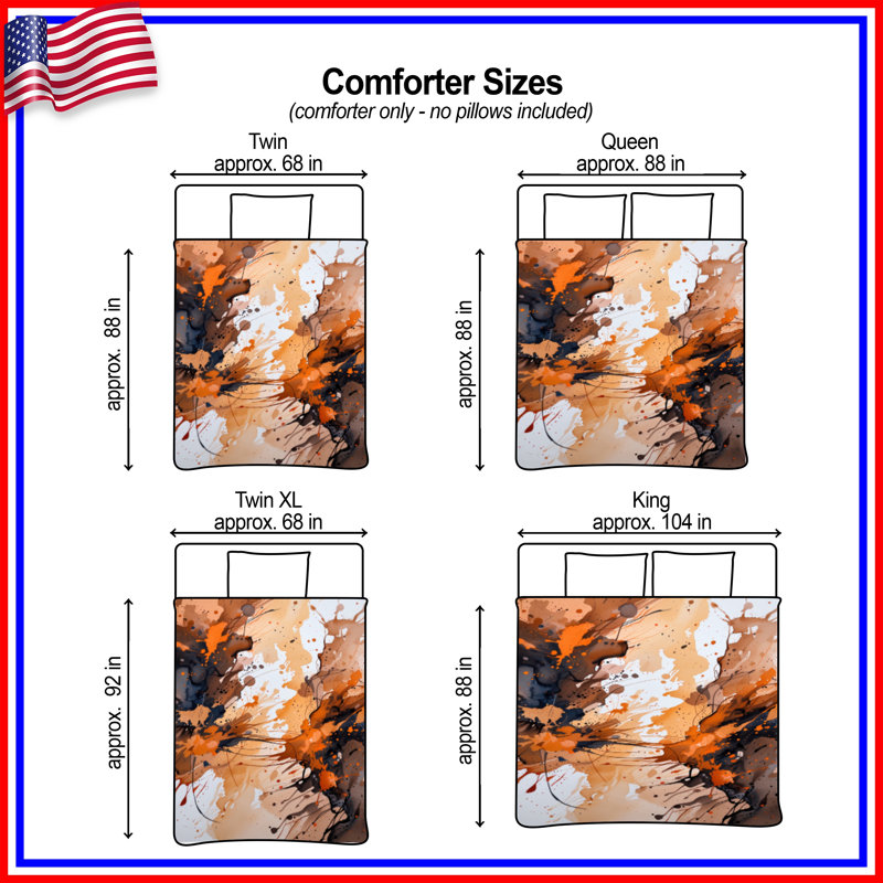 Abstract Splatter Bedding Art Comforter Modern, Twin