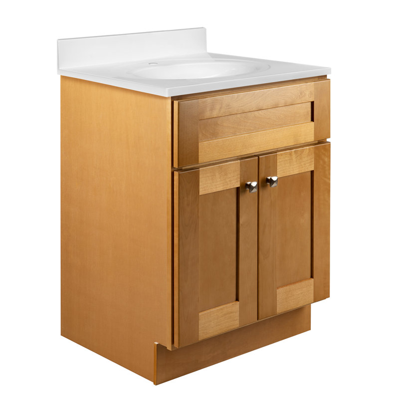 Meuble-lavabo de 24 po Brookings, en bois massif, entièrement assemblé, gris Sherwin Williams® - Design House, 215517, Tanné