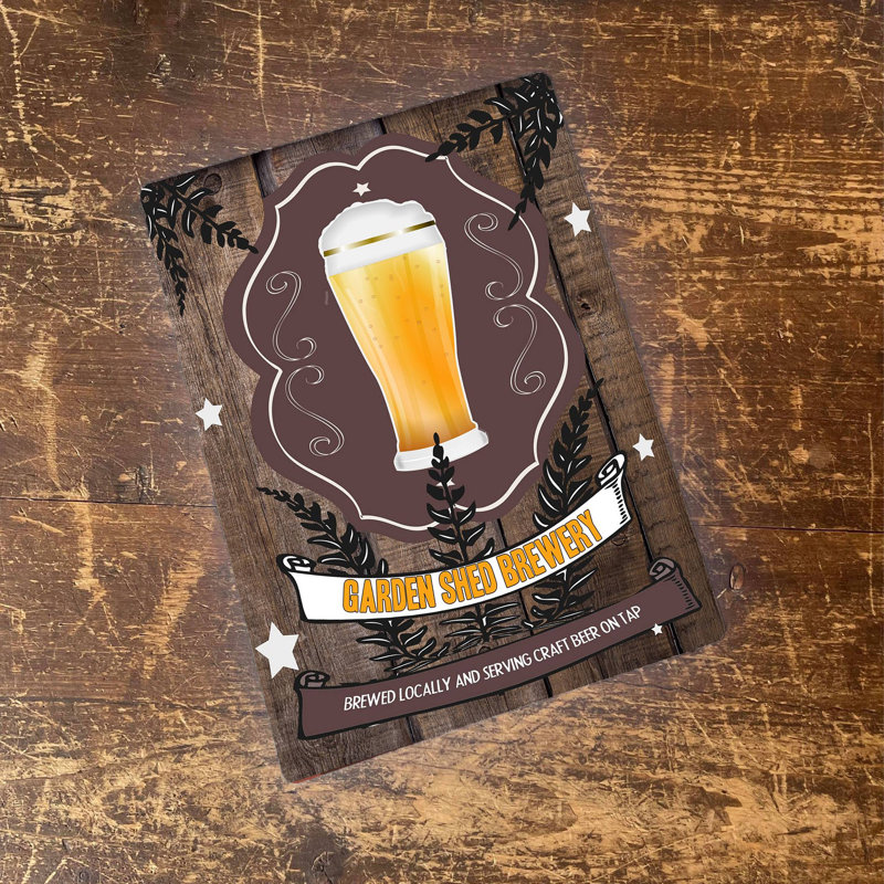 Homebrew Garden Shed Brewery Wall Décor, 60cm H x 40cm W