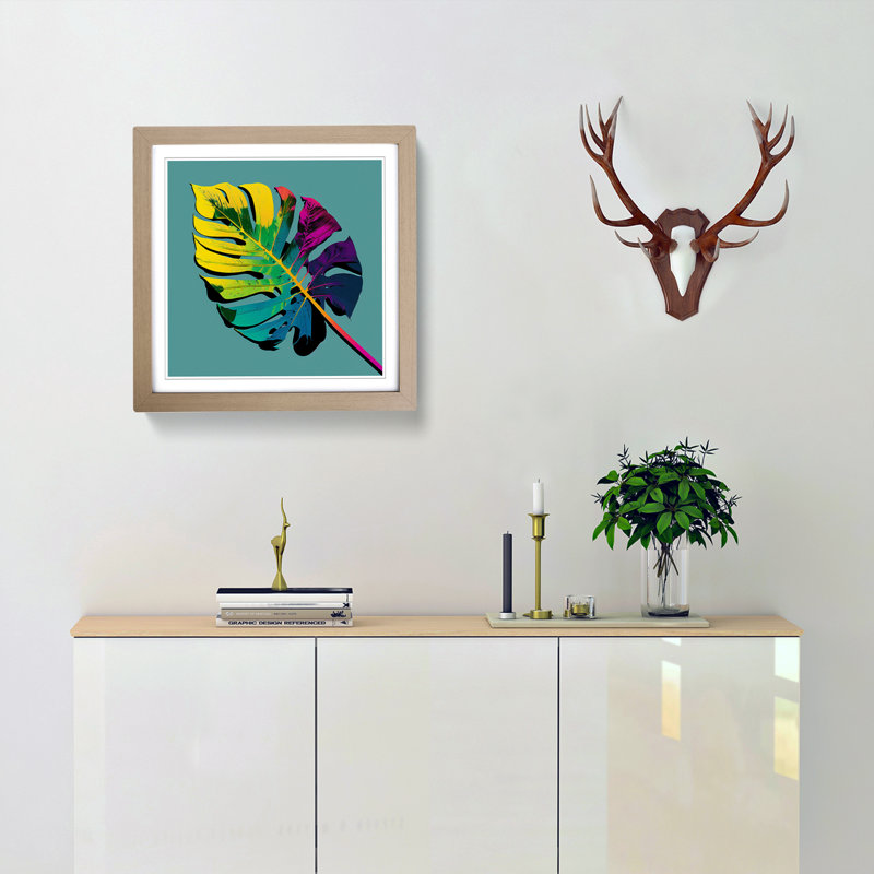 Palm Leaf - Framed Print, Oak