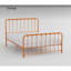 Lit plateforme en métal à finition orange 1pc, lit dans une boîte-175468291