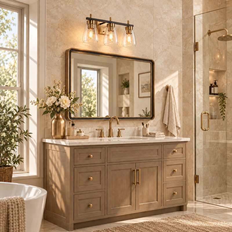 Geona 3-Light Dimmable Modern Bathroom Vanity Light