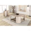 1 table basse de style moderne avec roulettes attachées avec rangement ouvert et structure en bois d'hévéa