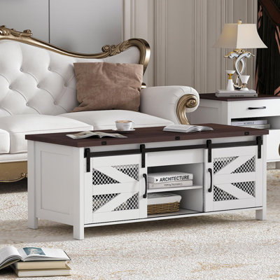 47.2"" Lift Top Coffee Table, 4 in 1 Farmhouse Coffee Tables for Dining Room, Living Room -  linor, CFZ-Z01