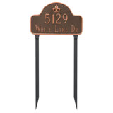 Fleur de Lis 2-Line Lawn Address Sign