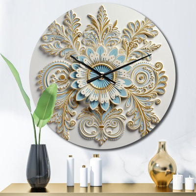 Horloge murale blanche et bleue