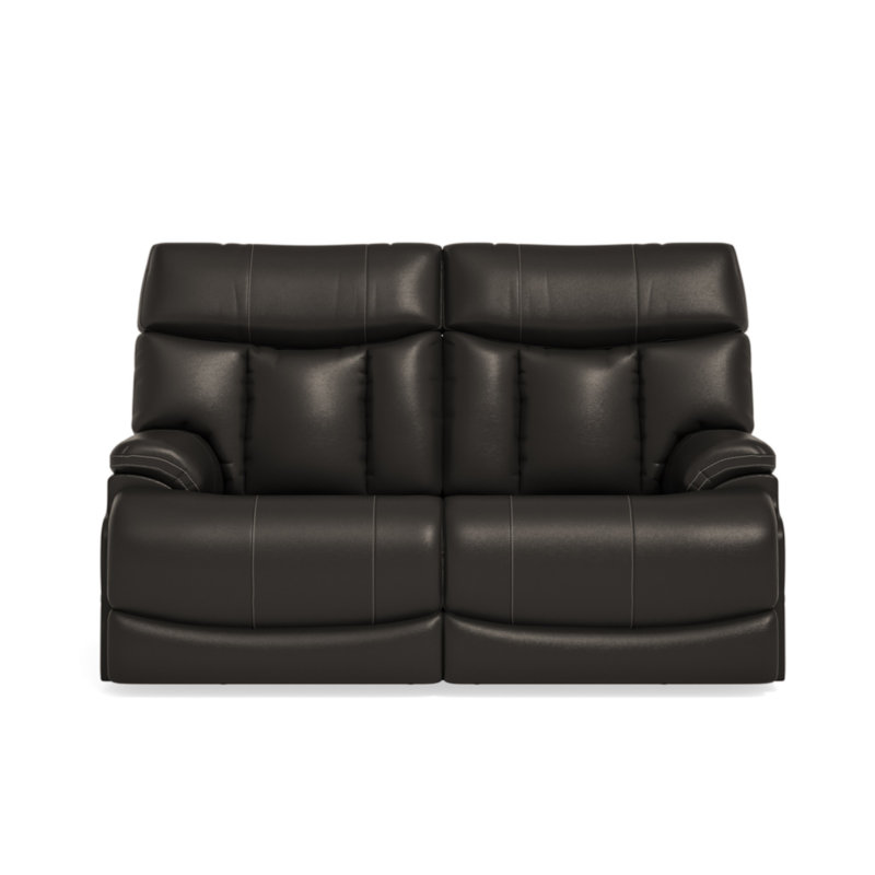 Sidings 64'' Upholstered Reclining Loveseat, Dark Brown Polyester Blend