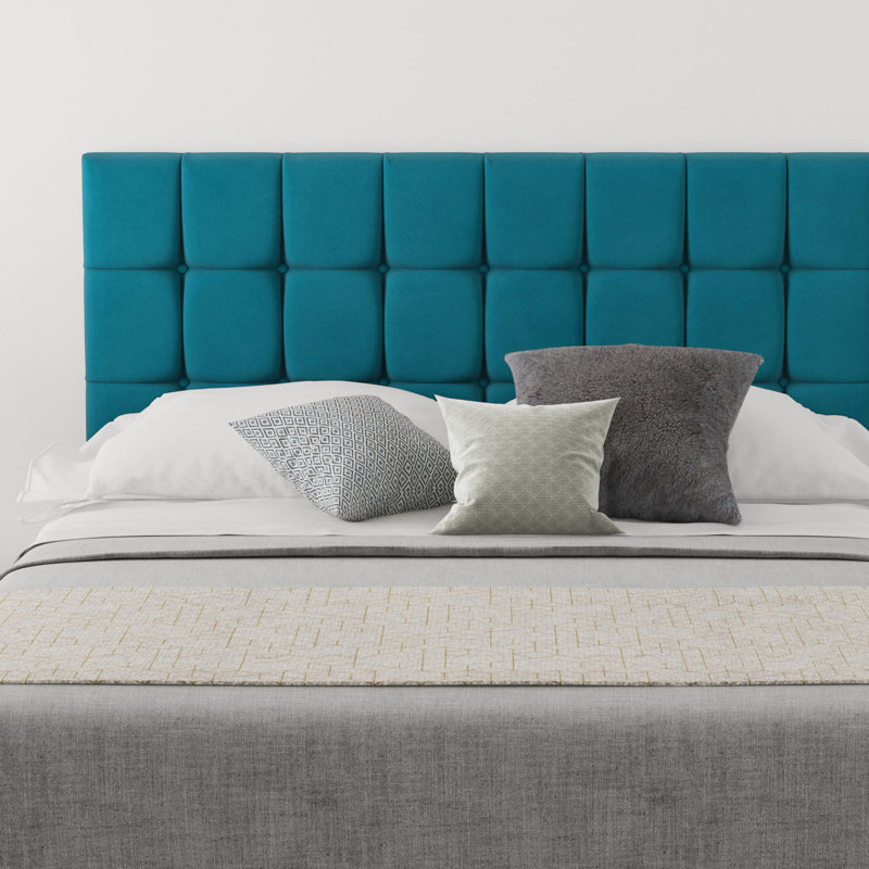 Wellington Upholstered Headboard, Kingsize (5'), Velvet Teal
