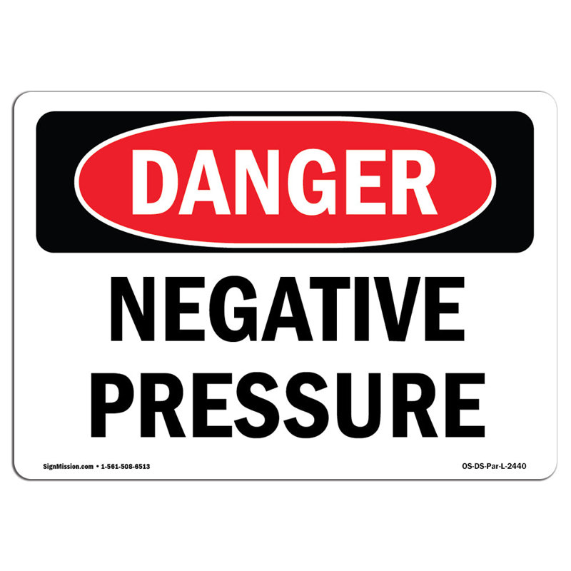 Negative Pressure Aluminum Sign 12 x 18, 12" H x 18" W x 0.1" D