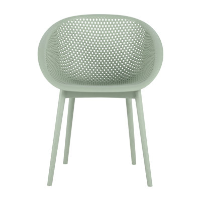 2-Pack Modern Lounge Chairs – Indoor/Outdoor All-Weather PP Plastic, Lightweight For Patio, Beach, Living Room (Pale Green)