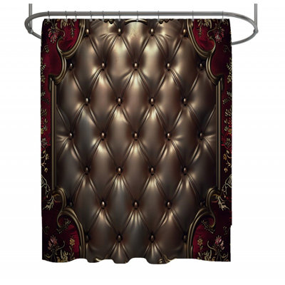 Tufted Leather Visual Geometric Shower Curtain