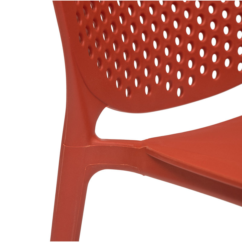 Bailey Stacking Patio Dining Chair, Dark Orange