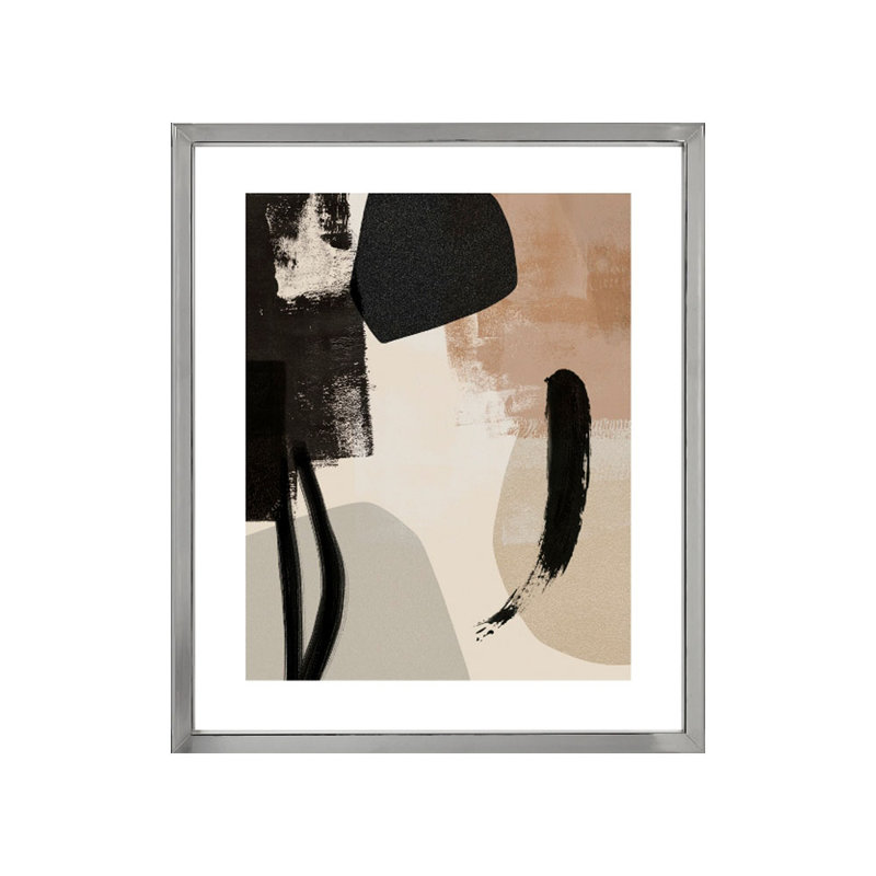 Arrangement II Abstract - Single Picture Frame Print, 161.036 cm H x 133.096 cm W, Aluminium Chrome