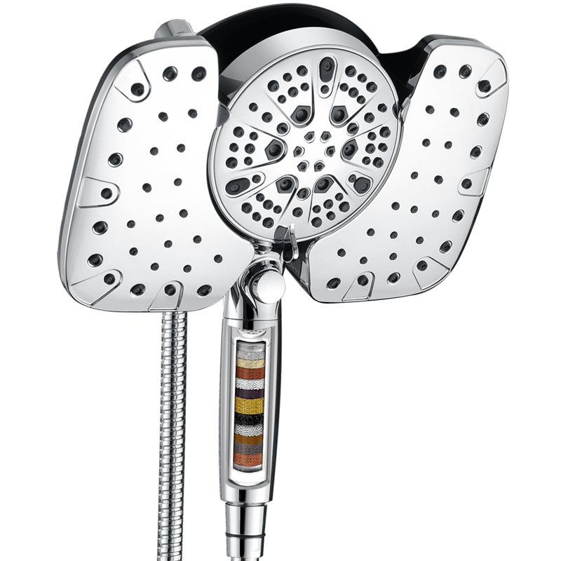 2.5GPM Shower Head, 10” Rainfall Shower Head & Handheld Shower Head, Detachable Shower Head With ON/OFF Switch And 15-Stage Filter