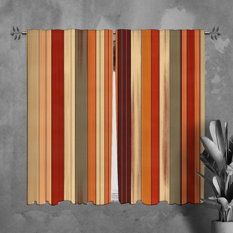 Tanica Room Darkening Curtain Pair, Orange/Red, 40" W x 82" L