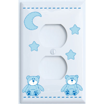 Plaque murale 2 prises Teddy Bear