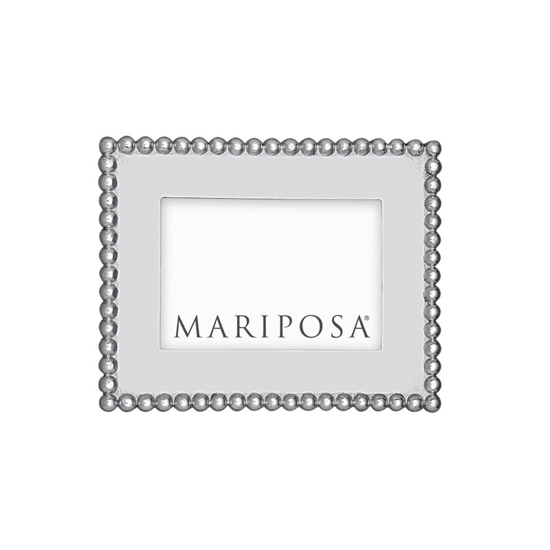 Pearled Edge Silver 4x6 Metal Picture Frame