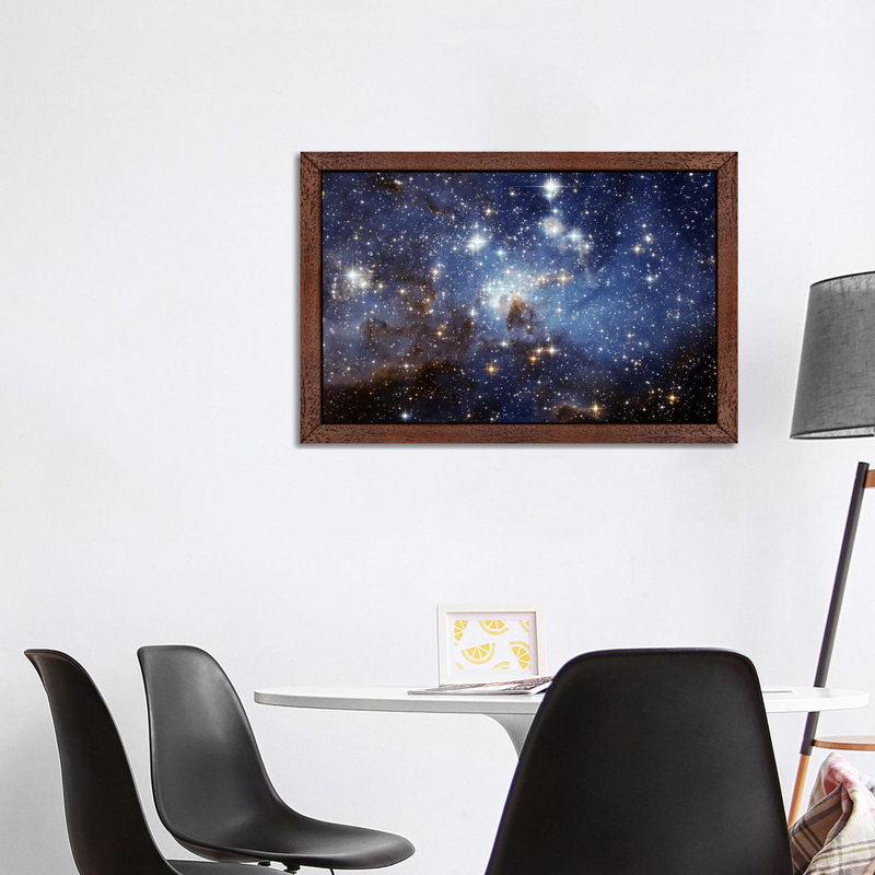 LH-95 Stellar Nursery (Hubble Space Telescope) - Floater Frame Print on Canvas, 152.5 cm H x 101.5 cm W, Brown Framed Canvas