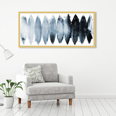 «Blues Abstract», reproduction panoramique encadrée côtière, reproduction d'art pour la salle de bain