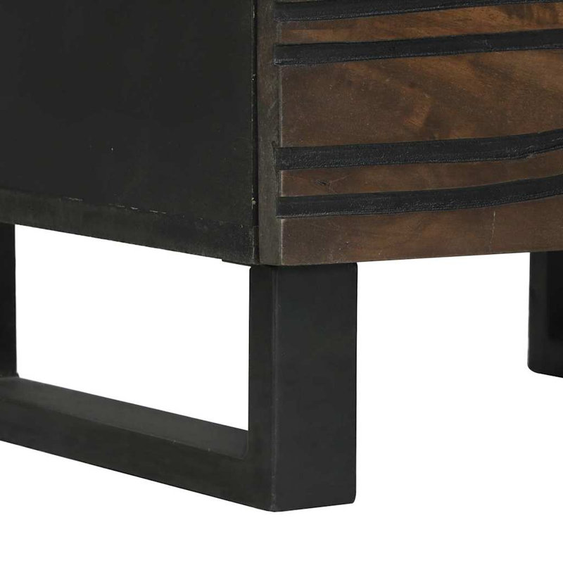 Bedside Cabinet 40 X 33 X 46 Cm Solid Mango Wood, Walnut