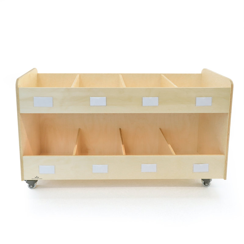 Natural Birch Eight Section Mobile Book Organizer