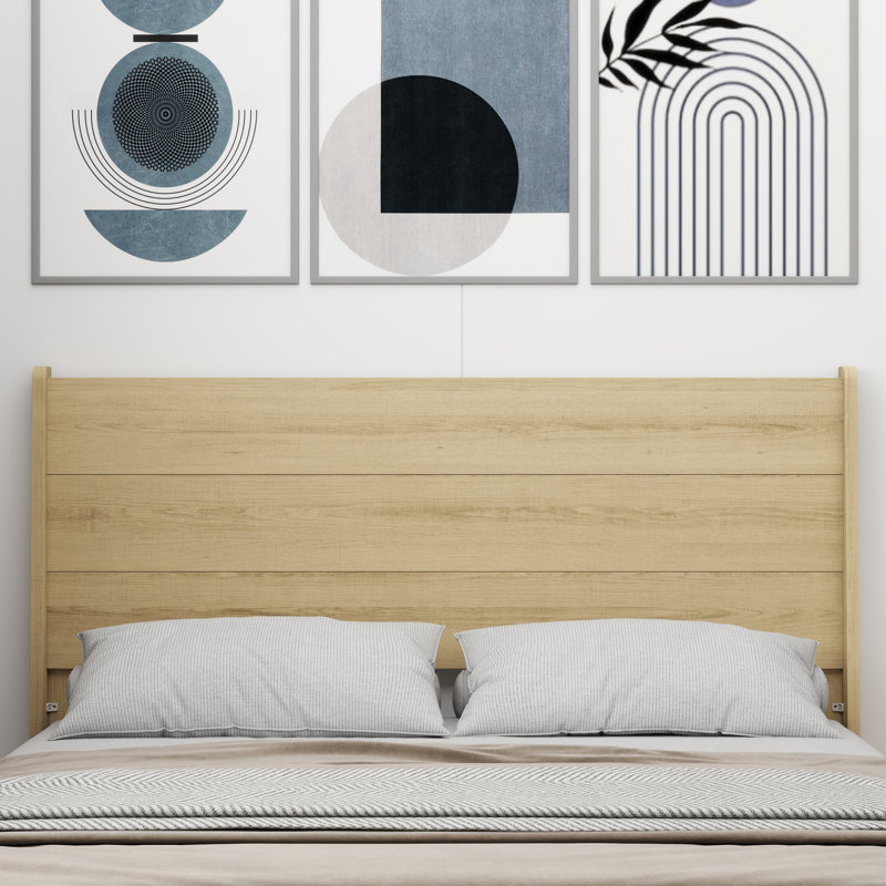 Branquinha 65.2'' W Full Queen Headboard, Beige Wood