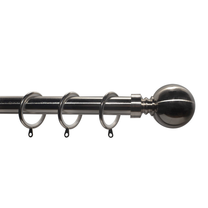 Lexi High-Grade Metal Adjustable 0.71cm Single Curtain Pole, 6cm H x 120cm W x 6cm D, Antique Brass
