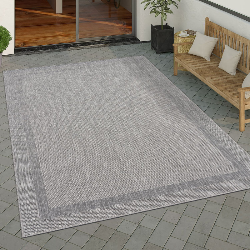 Bulverde Machine Woven Grey Indoor/Outdoor Rug, Round 200cm