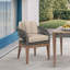 Hareton Patio Dining Armchair in Eucalyptus Wood with Gray Rope and Taupe Olefin Cushions
