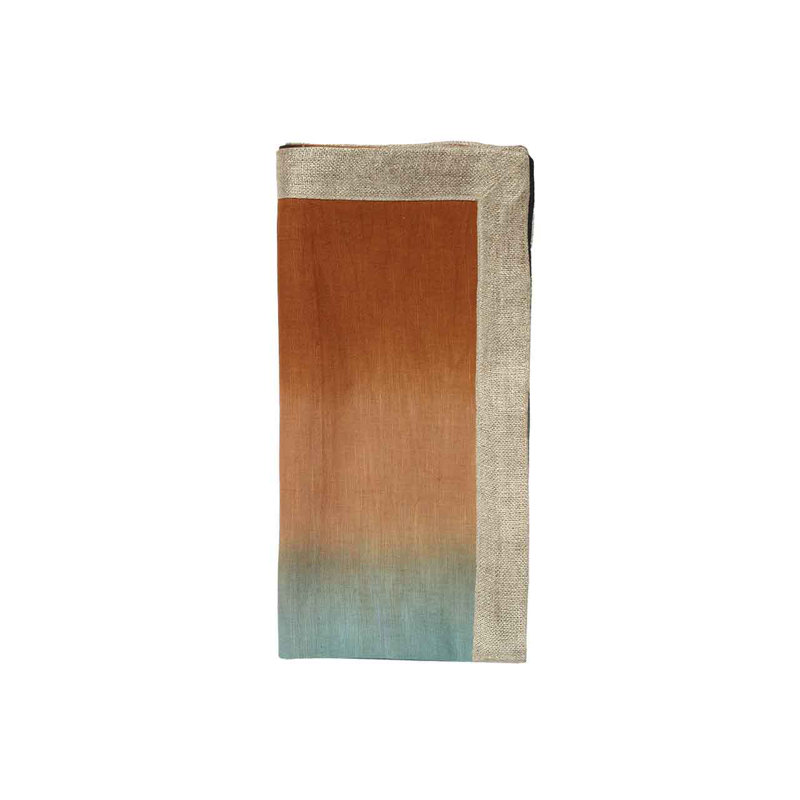 Dip Dye Linen Napkin, Midnight/Copper