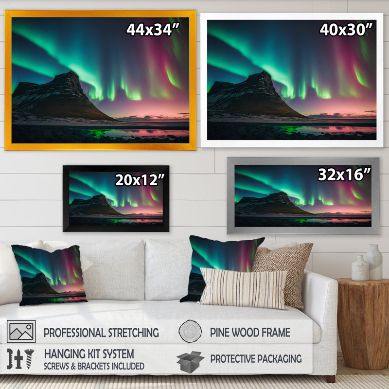 Aurore boréale «Beautiful Dancing Waves Of Light I», reproduction sur toile, H 12 po x l 20 po x P 1 po