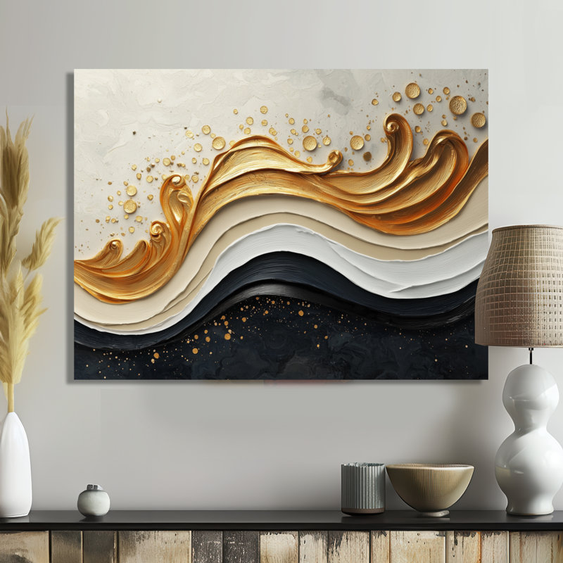 Décoration murale transitionnelle moderne en métal Goldern, H 24 po x l 32 po