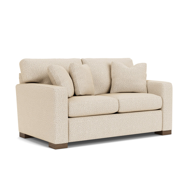 Causeuse à accoudoirs carrés 63 po Anderia, Polypropylène beige / oléfine