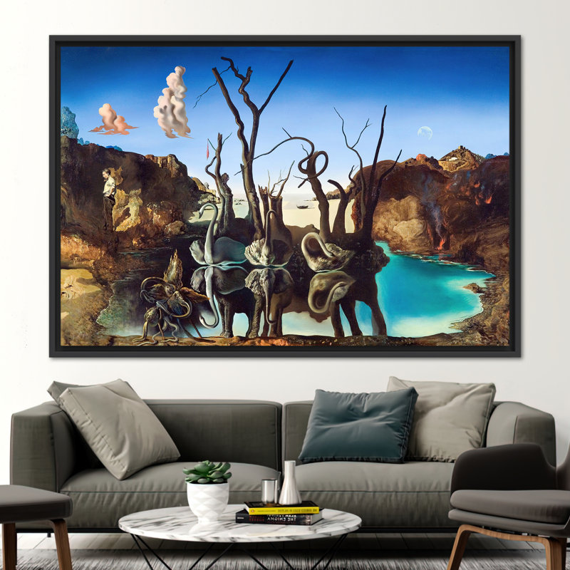 Print on Canvas, 20 cm H x 30 cm W, Black Floater Framed