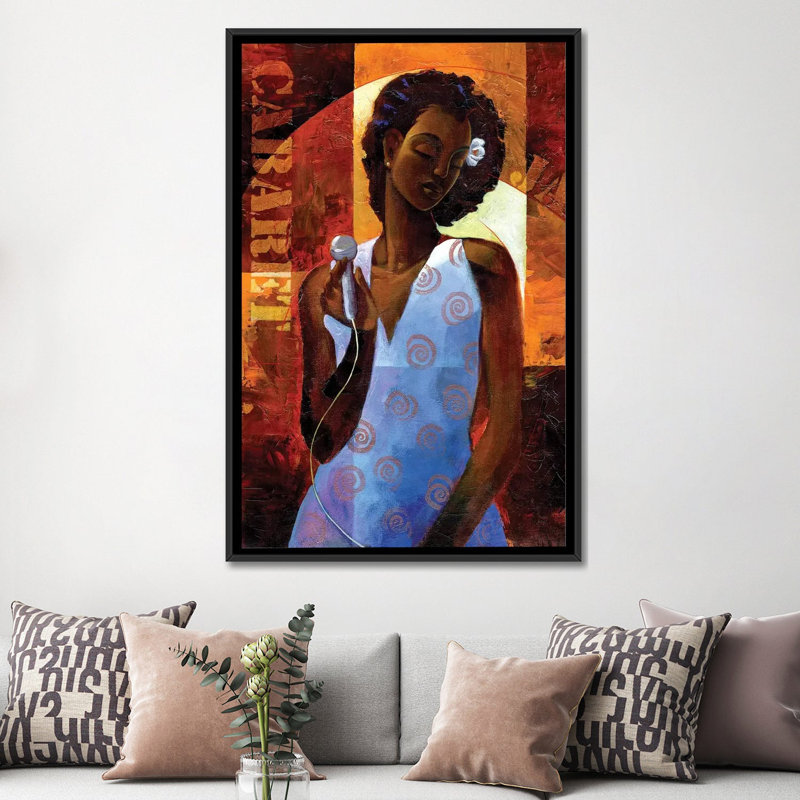 « diva », impression sur toile, H 26 po x l 18 po x P 1,5 po, Toile avec cadre noir, Pas de tapis