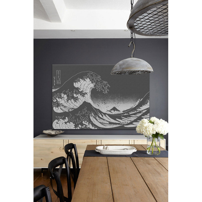 Impression d’art graphique sur toile tendue « sketch of Great Wave » par Katsushika Hokusai, H 18 po x l 26 po x P 1,5 po