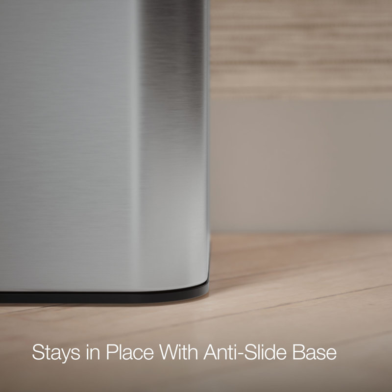22-Liter Dual-Compartment Open-Top Trash Can,  Stainless