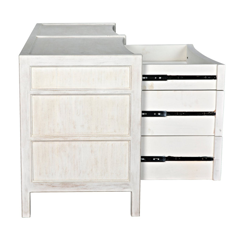 Commode 6 tiroirs White Hampton