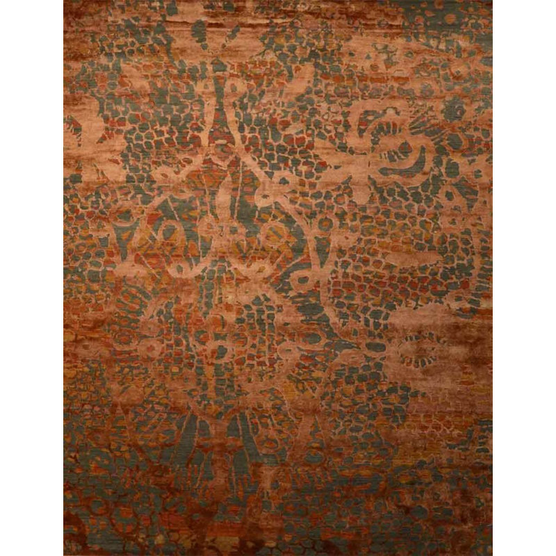 Clearance Hand Knotted Wool Damask Area Rug