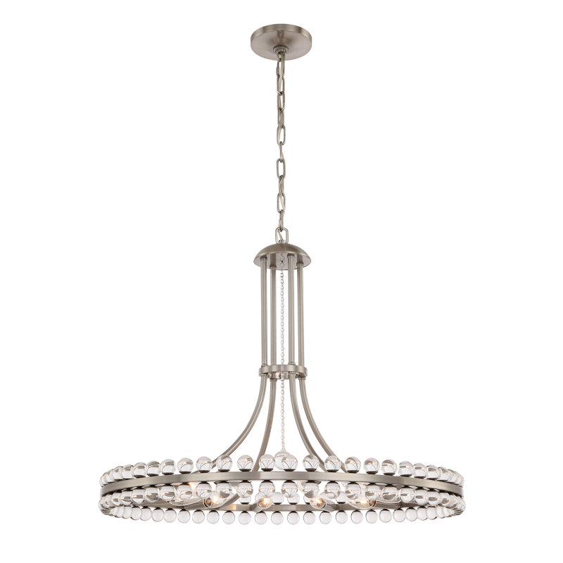 Clover 12-Light Crystal Pendant, 22.5", Aged Brass